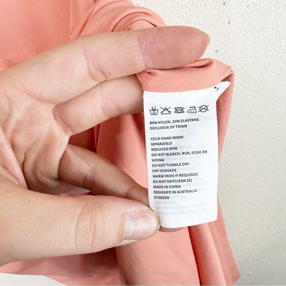 Bardot Orange Stretch Halter Midi Slit Dress Guilia Peach - Picture 2 of 7